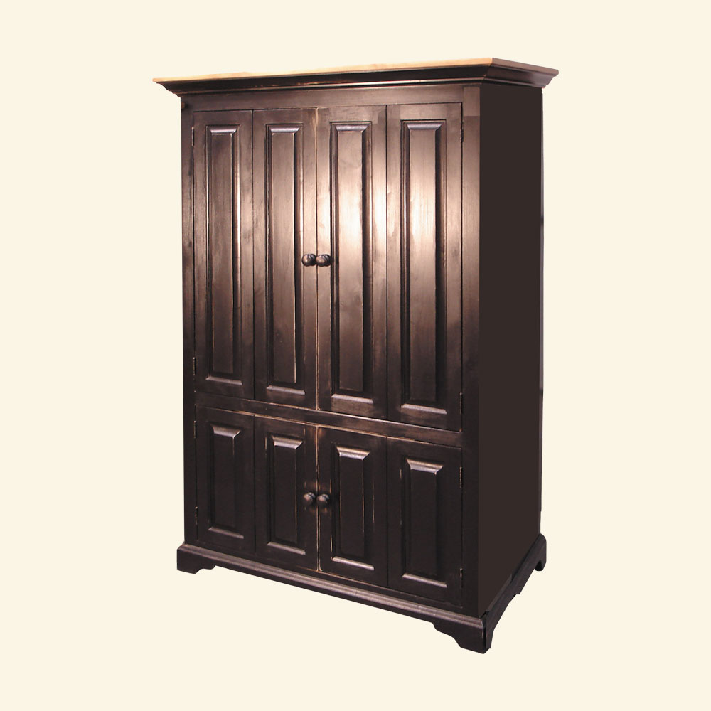 French Country Flat Screen TV Armoire, Black