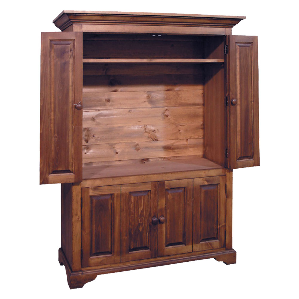 French Country Flat Screen TV Armoire, Open Doors