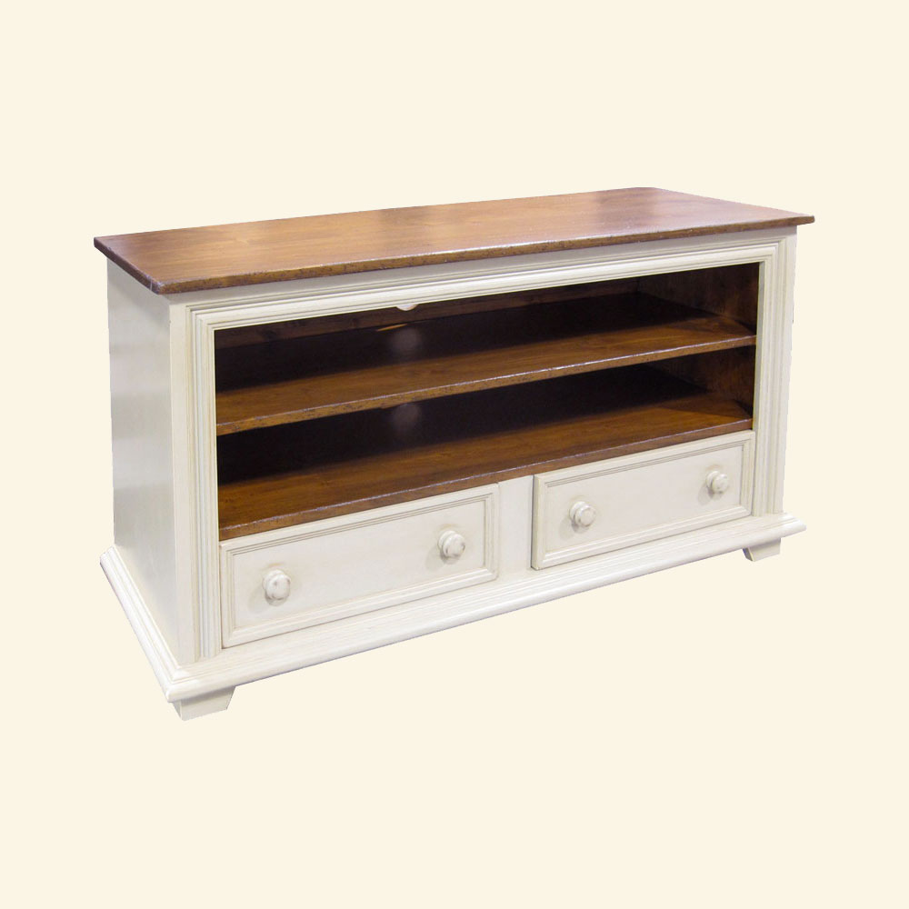 French Country Flat Screen TV Stand, White paint