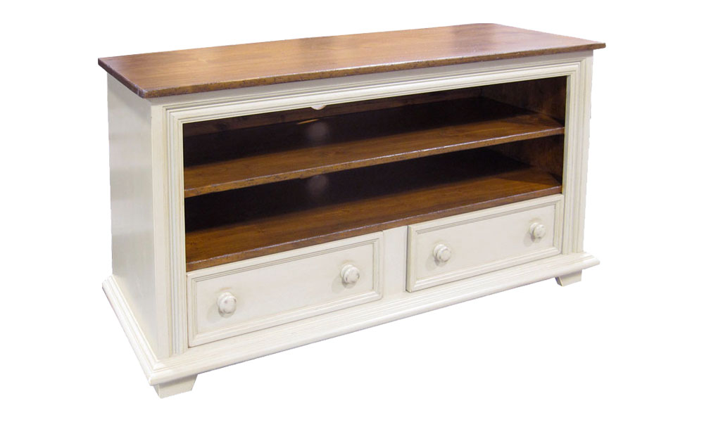 French Country Flat Screen TV Stand, White paint