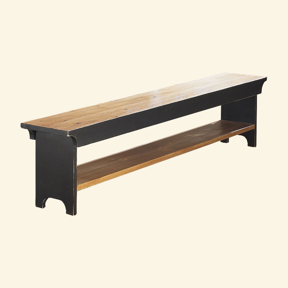 French Country Kitchen Bench painted Black