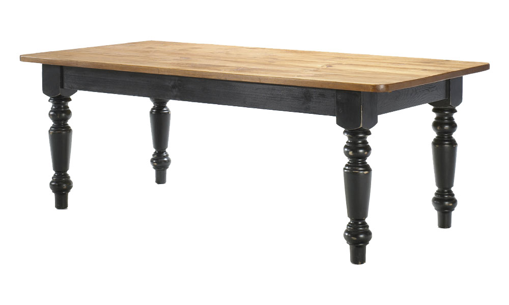 French Country Farm Table in Black Milk Paint