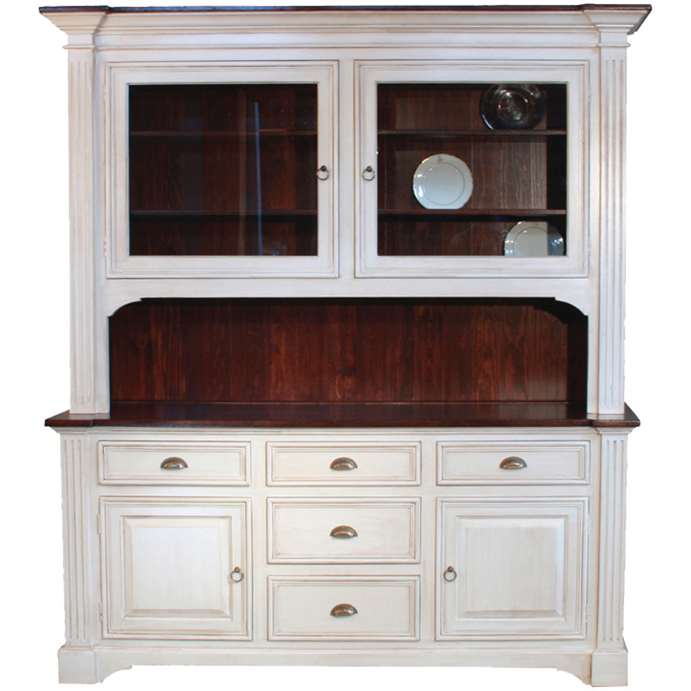 French Provincial Hutch painted Sturbridge with glaze