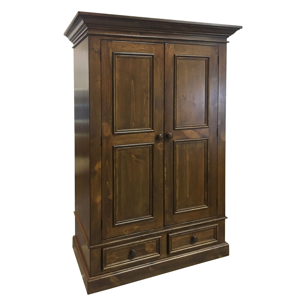 French Country Garde-robe Armoire, stained Espresso