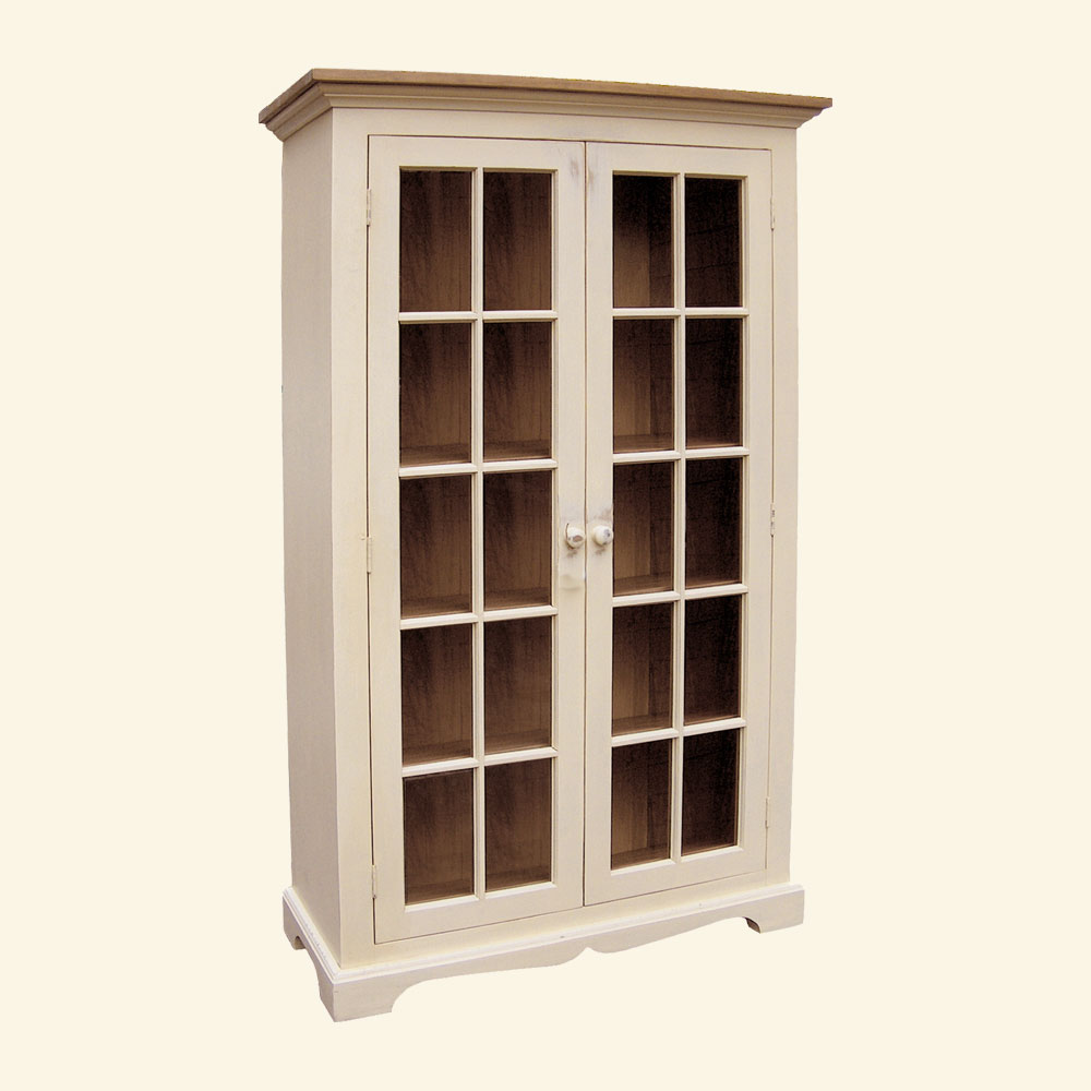 French Country Glass Door Bookcase