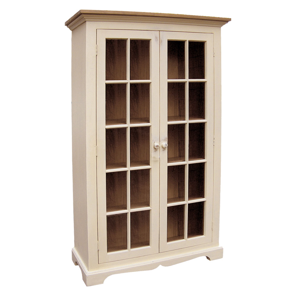 French Country Glass Door Bookcase