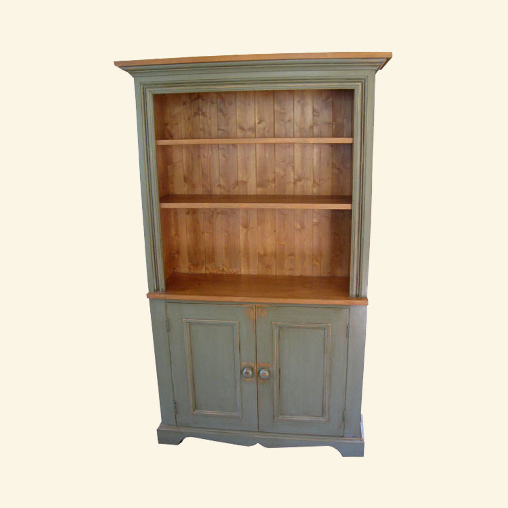 French Country Hutch Bookcase, painted