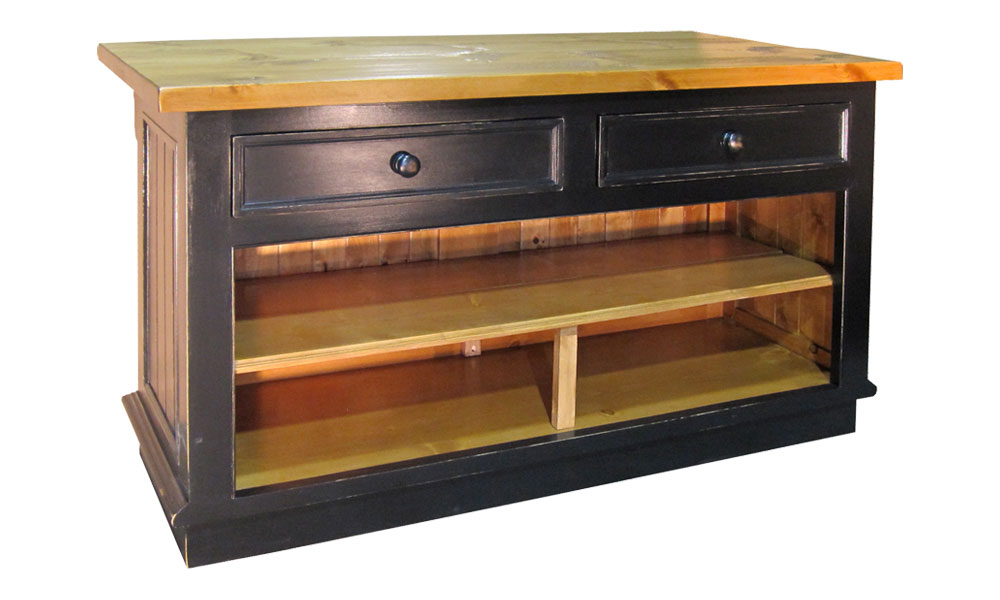 French Country Kitchen Island Horizontal Drawers