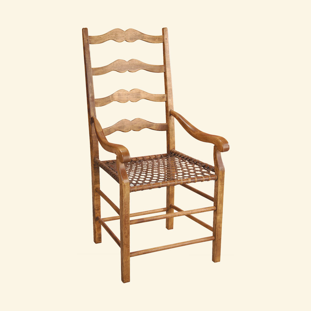 French Country Ladderback Arm Chair, Natural stain