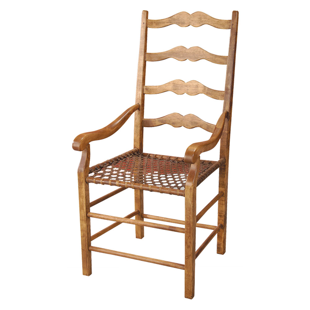 French Country Ladderback Arm Chair, Natural stain