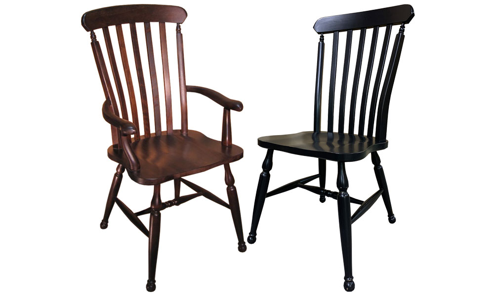 Farmhouse Lath Back Side Chair and Arm Chair