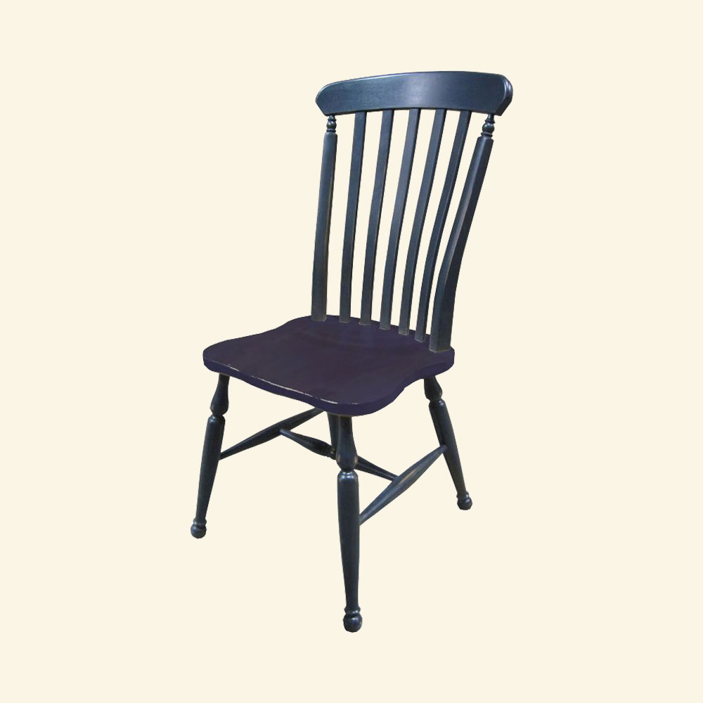 Farmhouse Lath Back Side Chair, Black paint