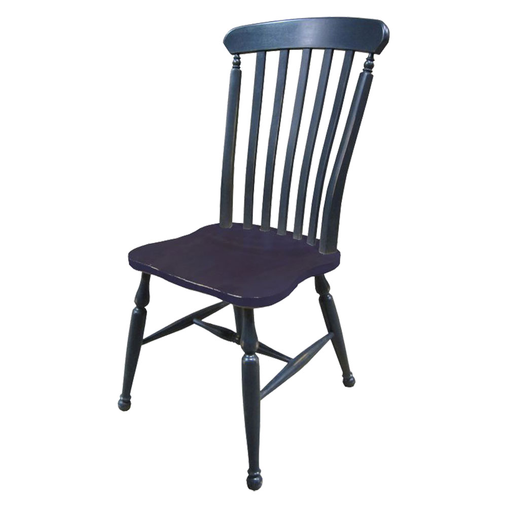 Farmhouse Lath Back Side Chair, Black paint