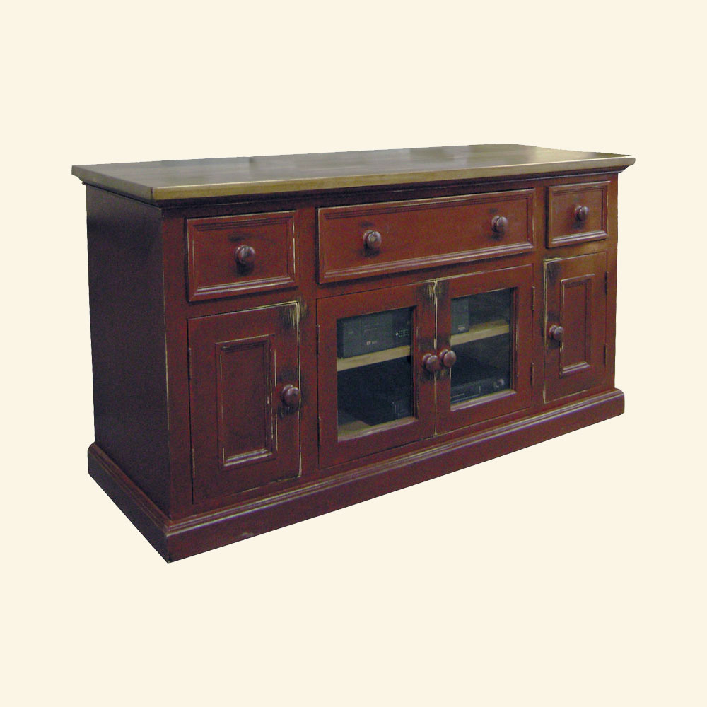 Media Console TV Stand, Barn Red