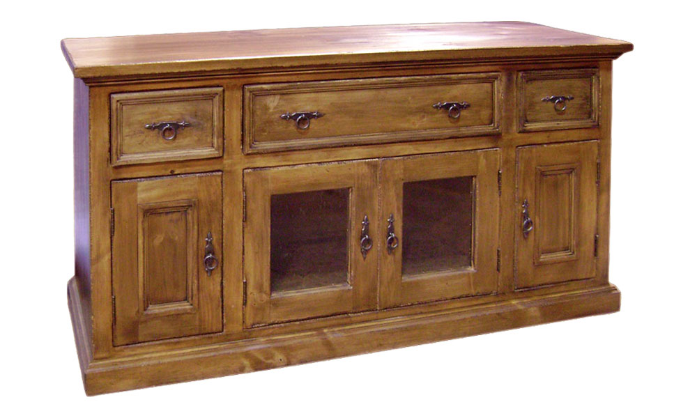 French Country Media Console stained Caramel