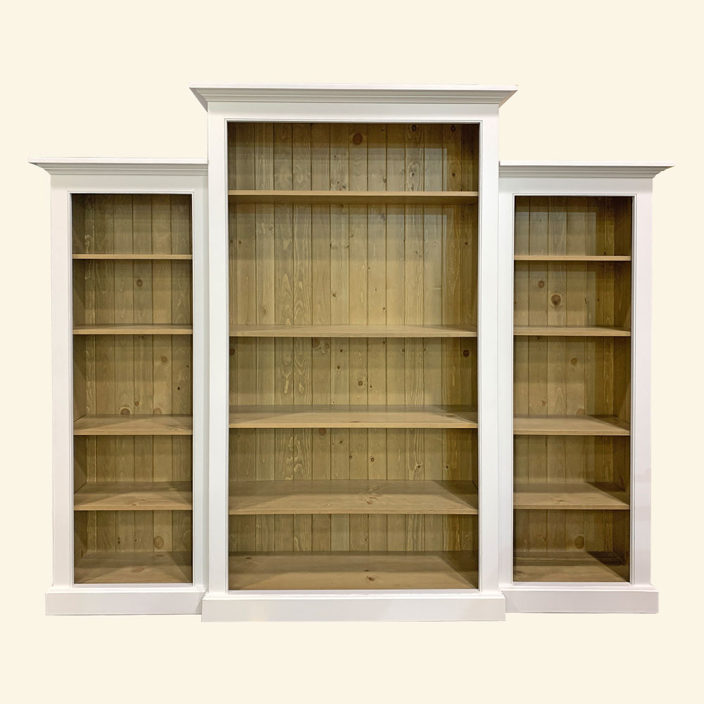French Country Nesting Bookcase Wall Unit, White