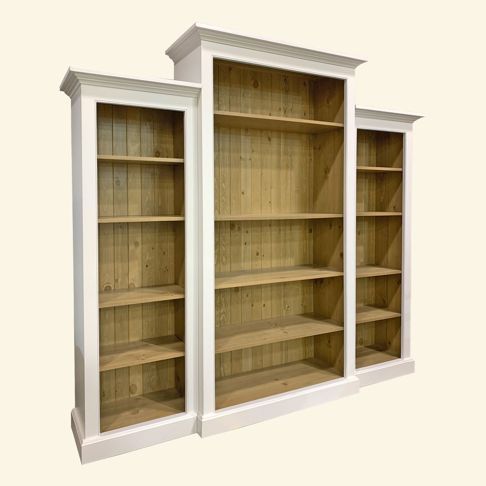 French Country Nesting Bookcase Wall Unit, Side View