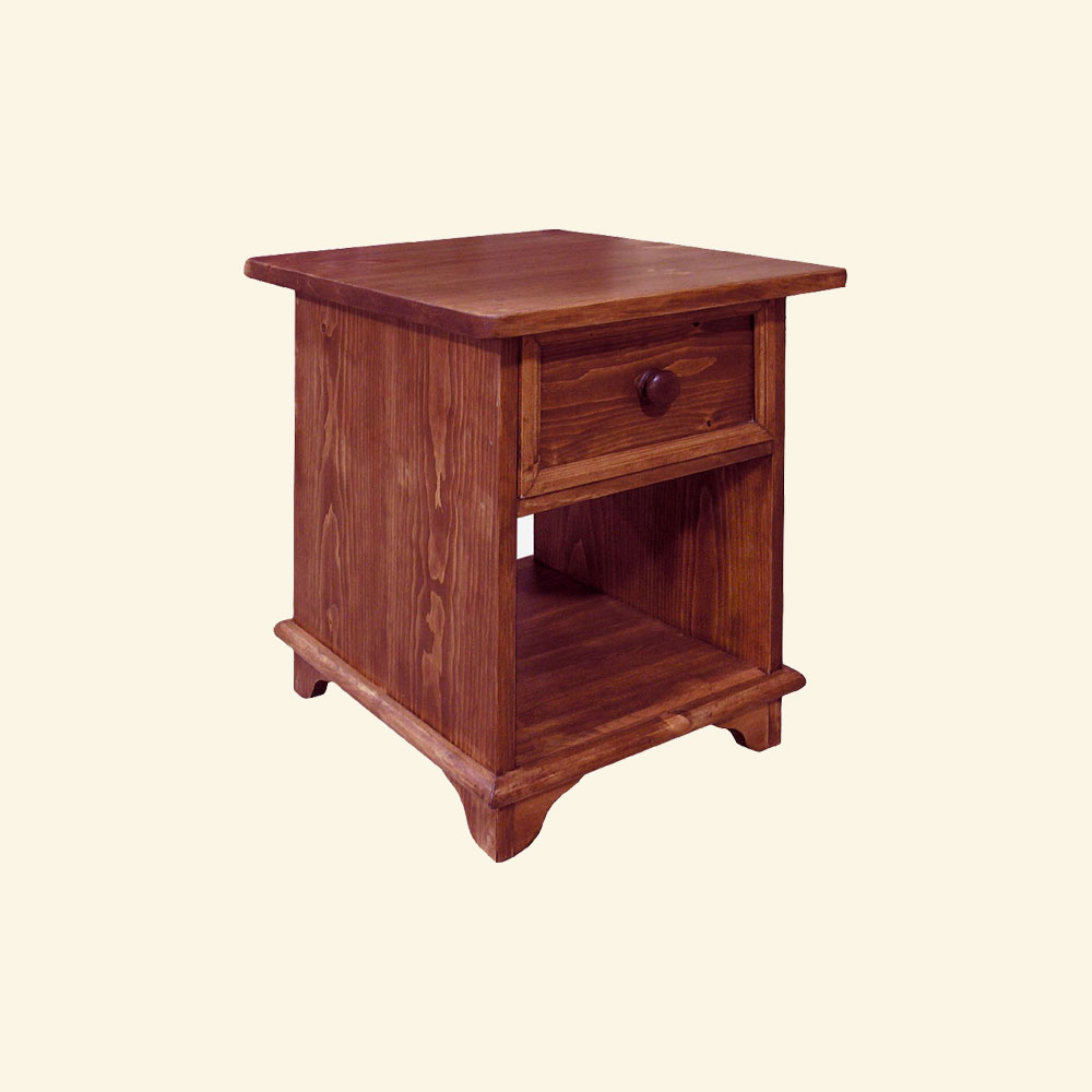 French Country Open Shelf End Table