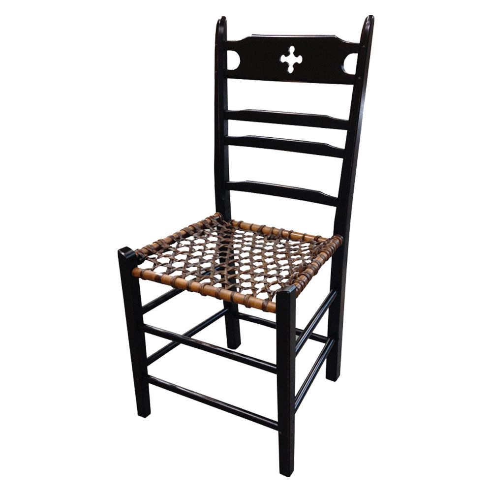 French Country Paysanne Side Chair, painted with snowshoe seat