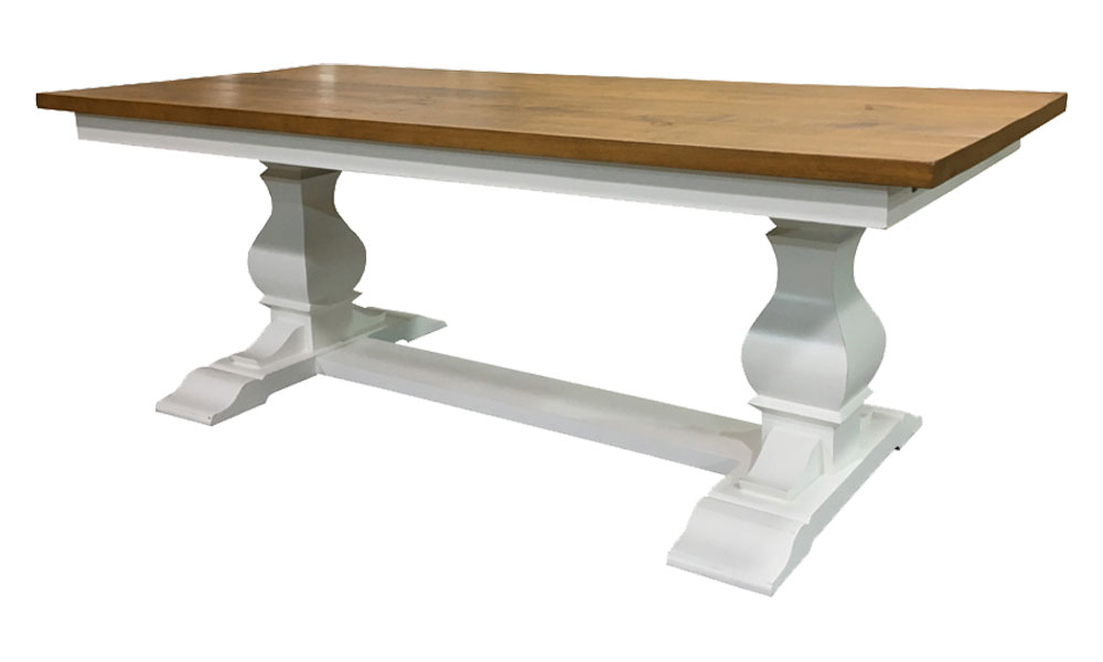 Provincial Trestle Table with Champlain White paint finish