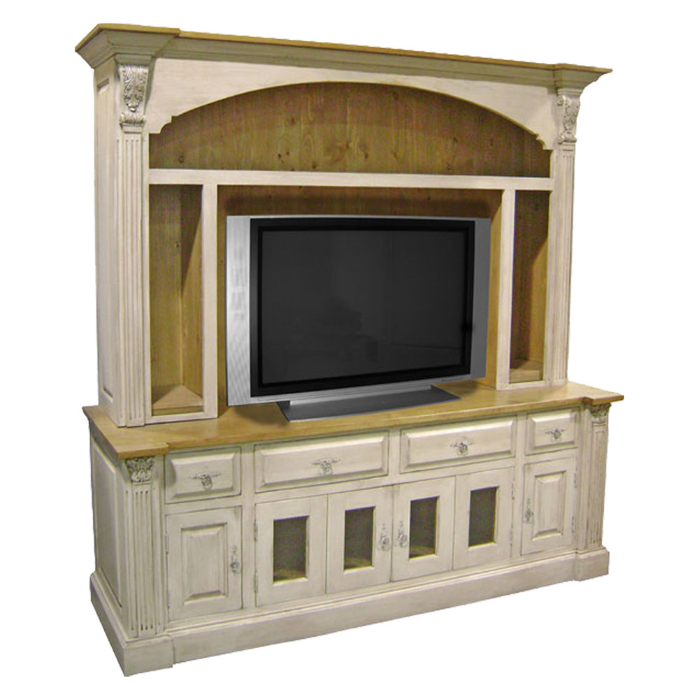 French Provincial TV Armoire Open Shelves