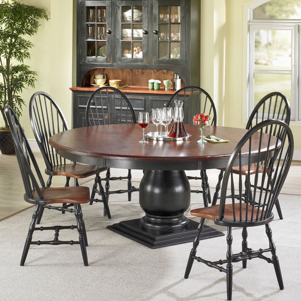72 inch Round Pedestal Dining Table Set