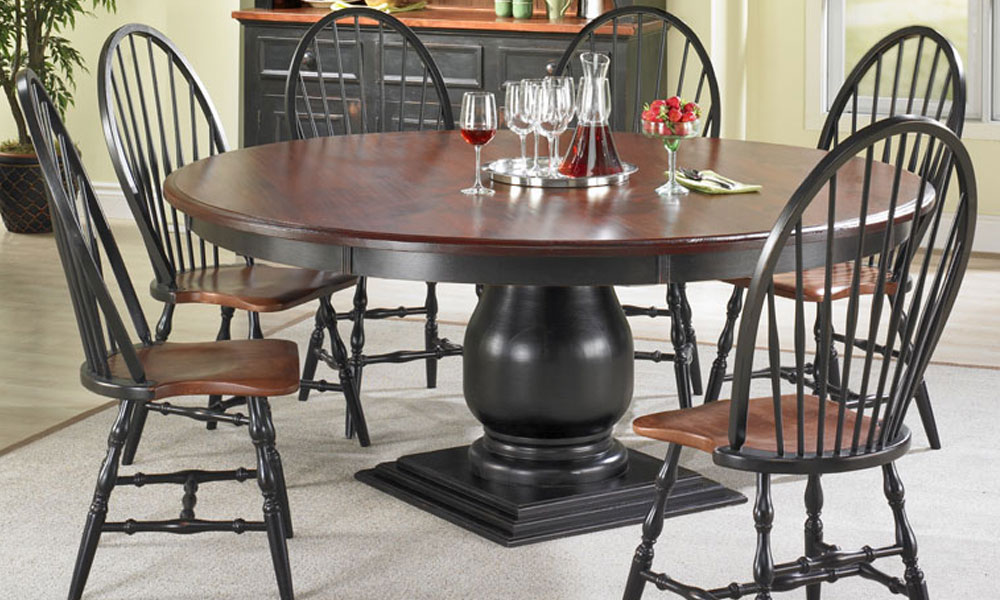 72 inch Round Pedestal Dining Table Set