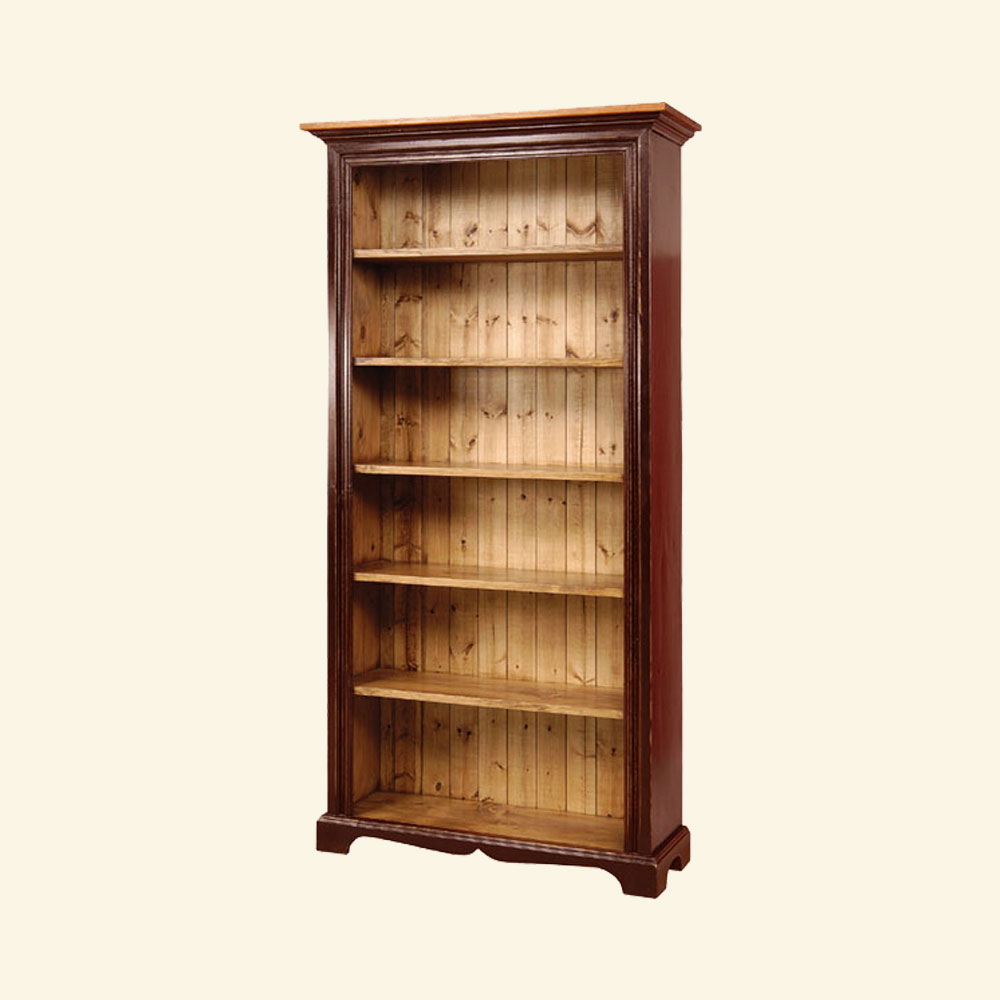 French Country Seven Foot Bookcase, Barn Red