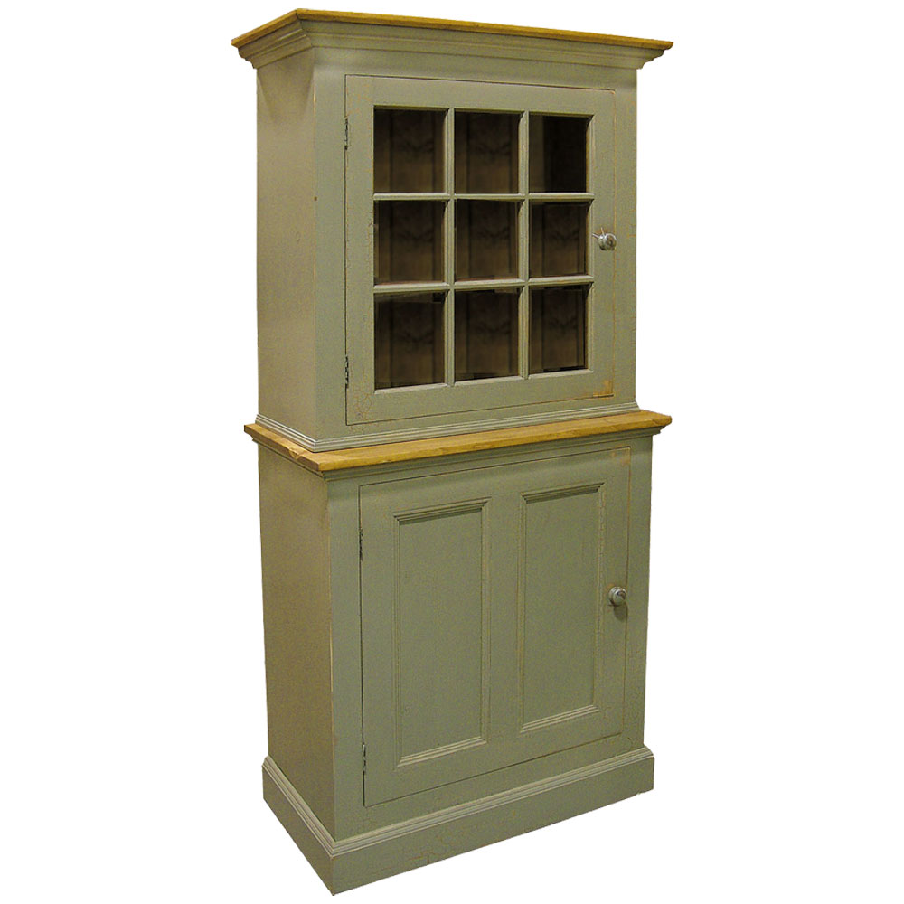 Single Glass Door Stepback Cupboard