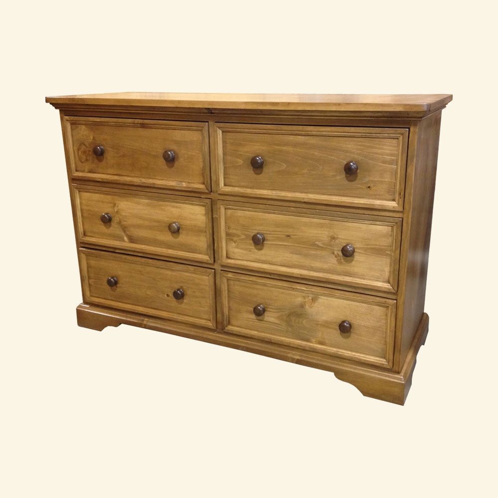 French Country Six Drawer Dresser