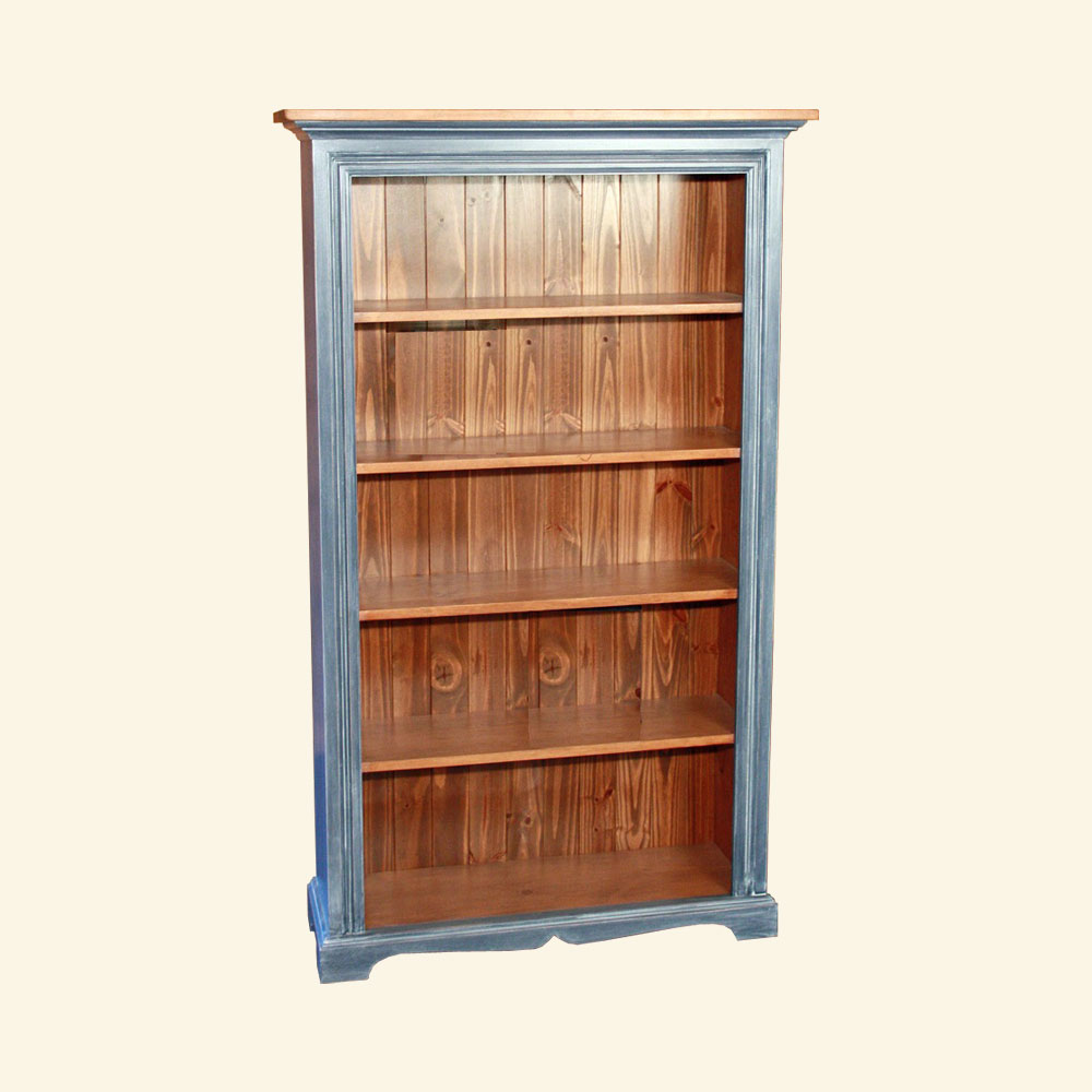 French Country Six Foot Bookcase, Blue