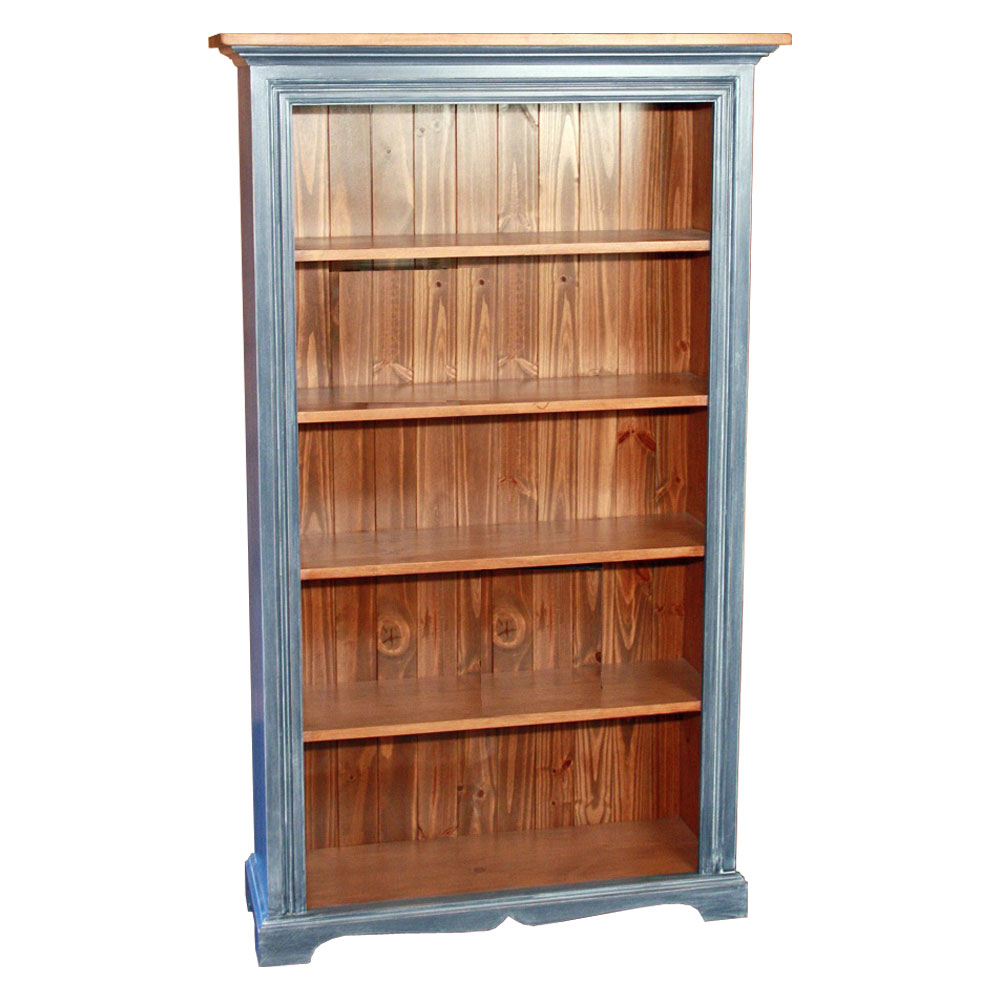 French Country Six Foot Bookcase, Blue