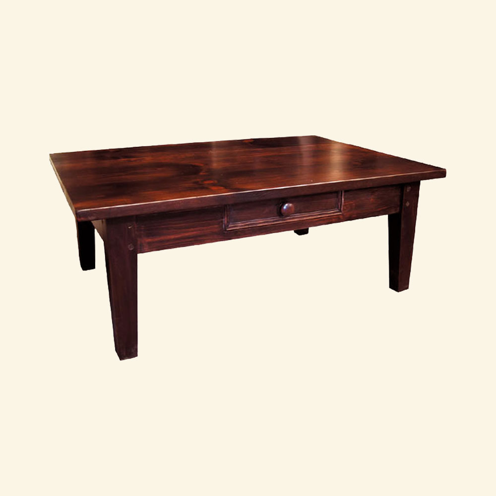 French Country Square Leg Coffee Table, stained