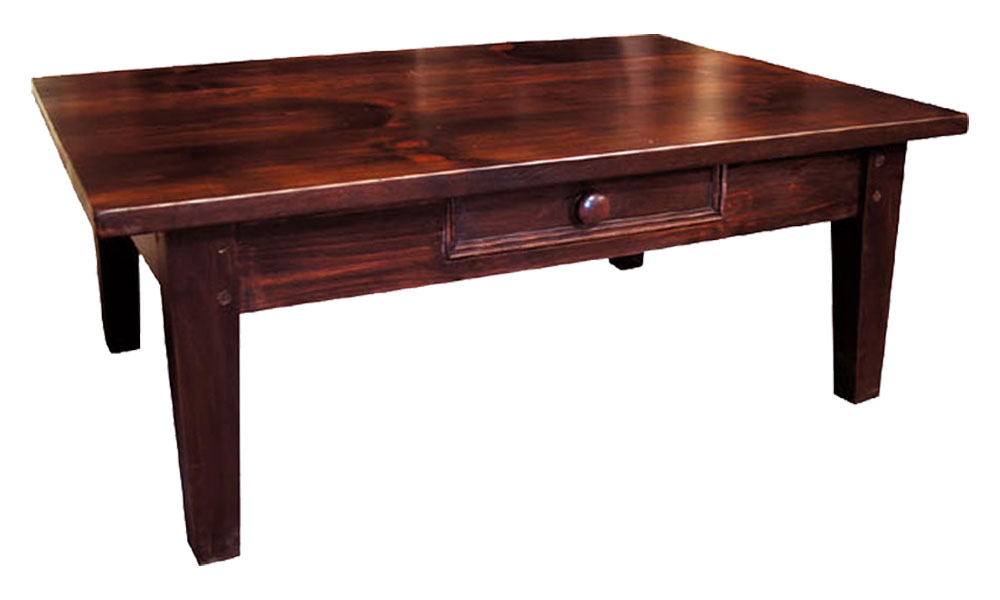 French Country Square Leg Coffee Table, stained