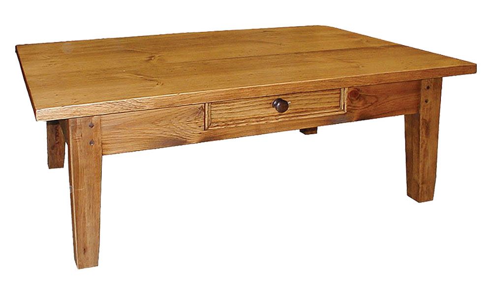 French Country Square Leg Coffee Table natural stain