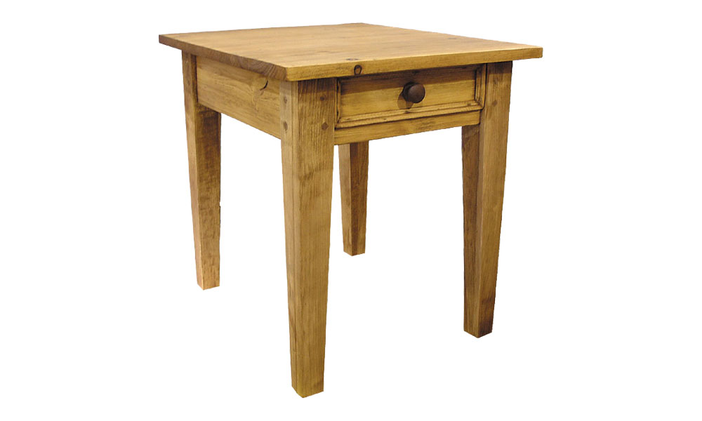 French Country Square Leg End Table, stained