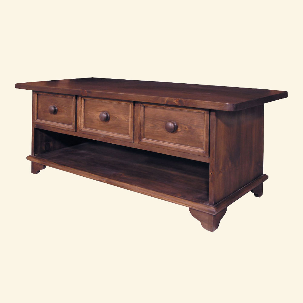French Country Three Drawer Coffee Table