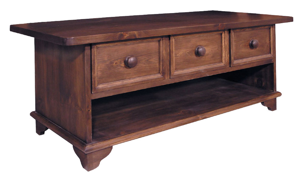 French Country Three Drawer Coffee Table