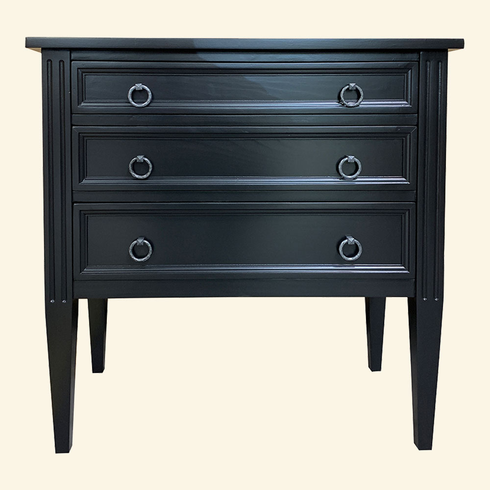 French Country Three Drawer Nightstand