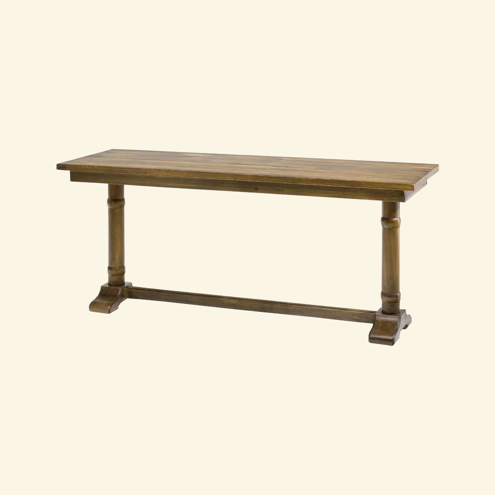 French Country Trestle Leg Console Table