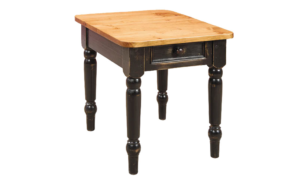 French Country Turned Leg End Table