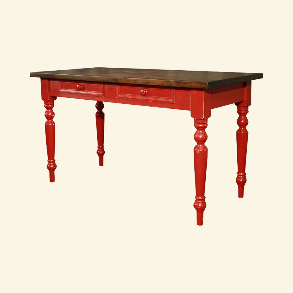 French Country Writing Table, Red