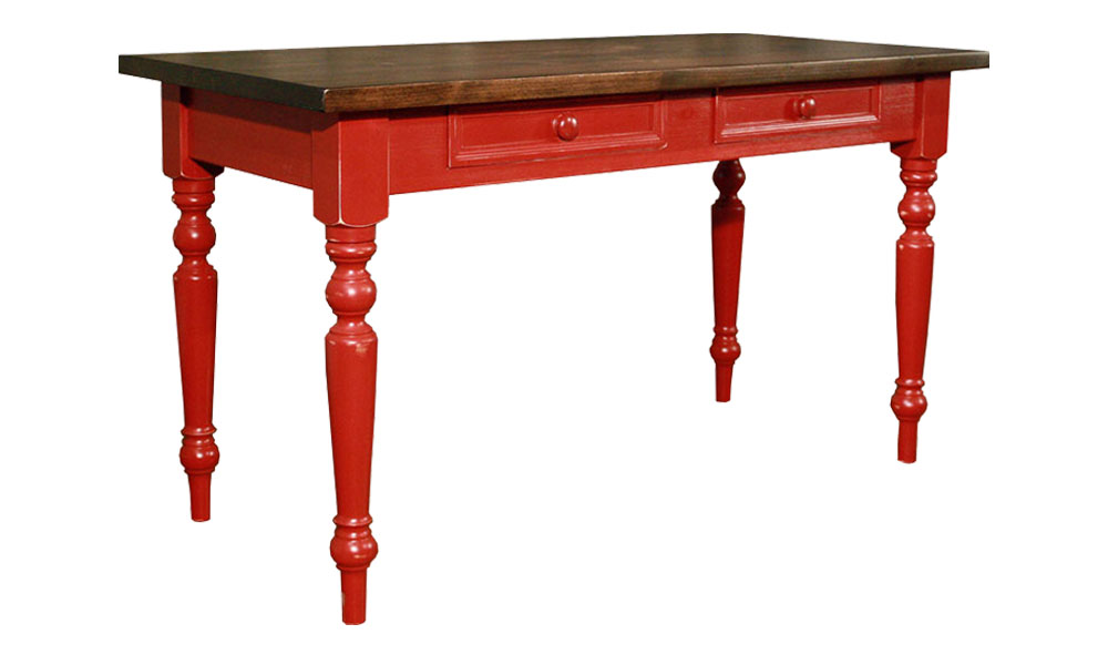 French Country Writing Table, Red