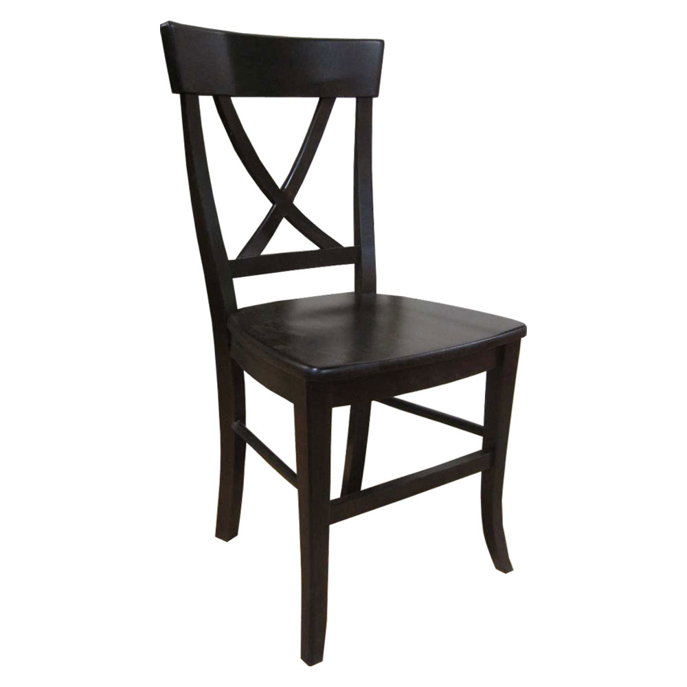 French Country X Back Side Chair, Black paint