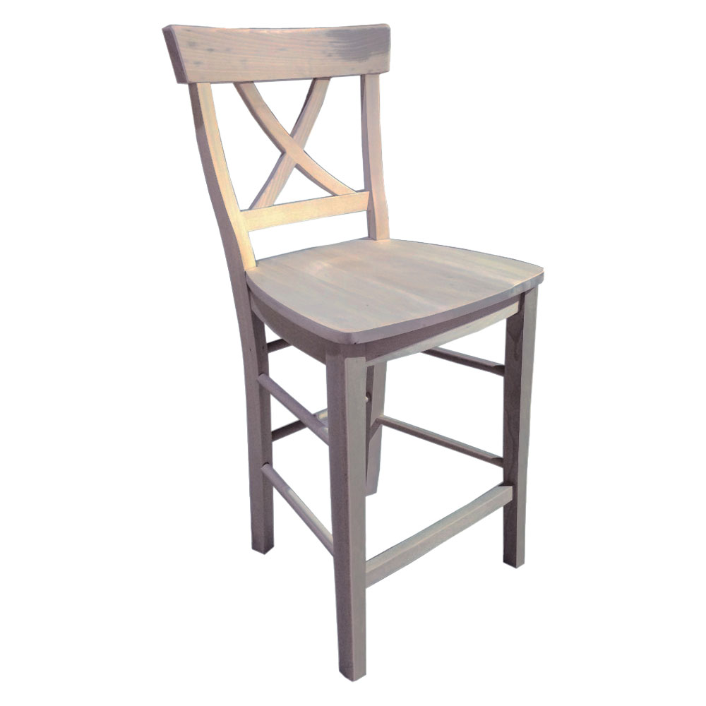 French Country X Back Counter stool, gray