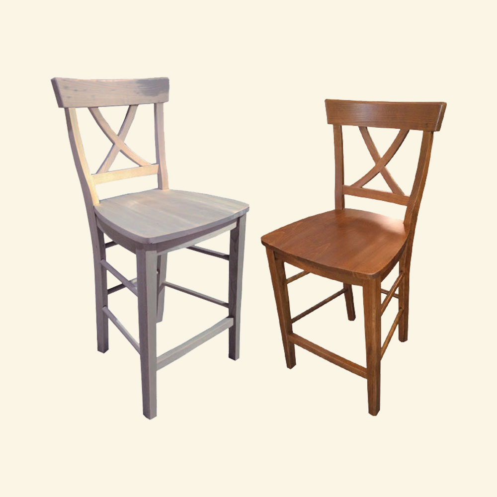 French Country X Back Counter Stool and Barstool
