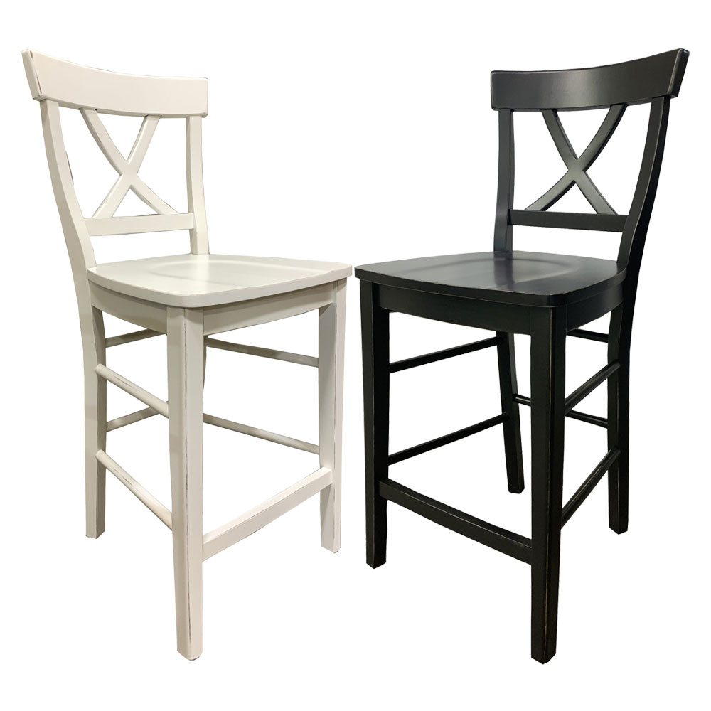 French Country X Back Counter Stool and Barstool