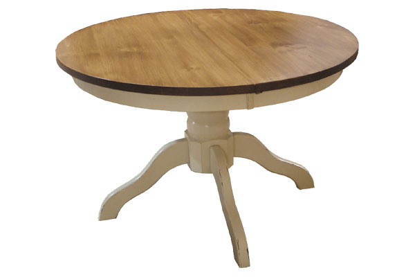 French Country 48 inch Pedestal Table, Buttermilk
