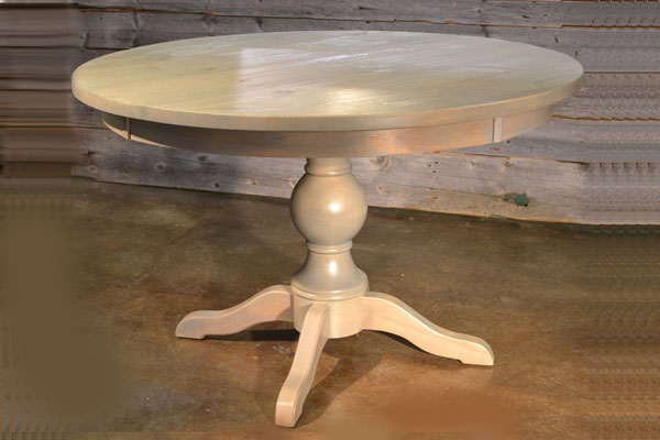 French Country 48 inch Round Turned Pedestal Table, Room