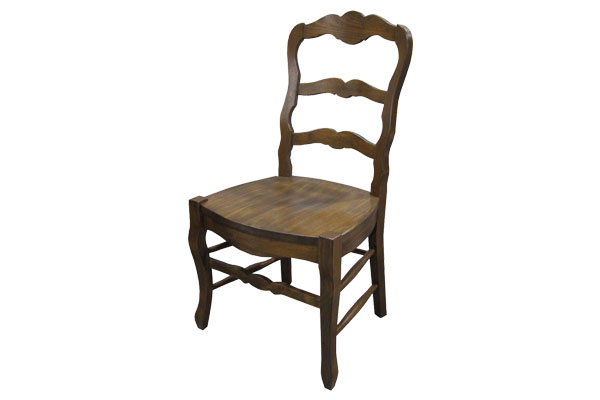Country French Ladderback Side Chair with Sequoia stain